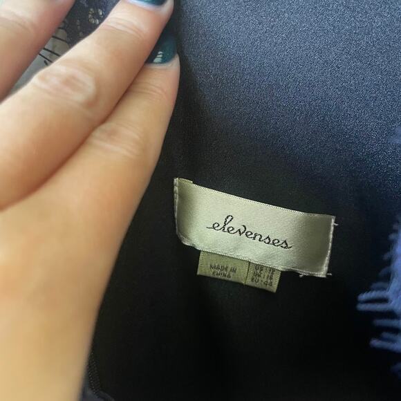 Elevenses Navy Blue Lace V-Neck Jumpsuit Women's - Size 12 - Picture 9 of 11